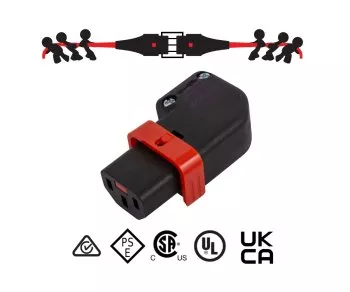 IEC-LOCK IEC60320-C13 connecteur à droite ou à gauche connecteur montable avec verrouillage